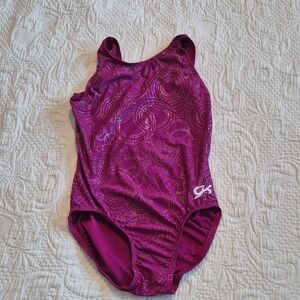 GK child Large purple with multiple circle design dance, gymnastics VGUC